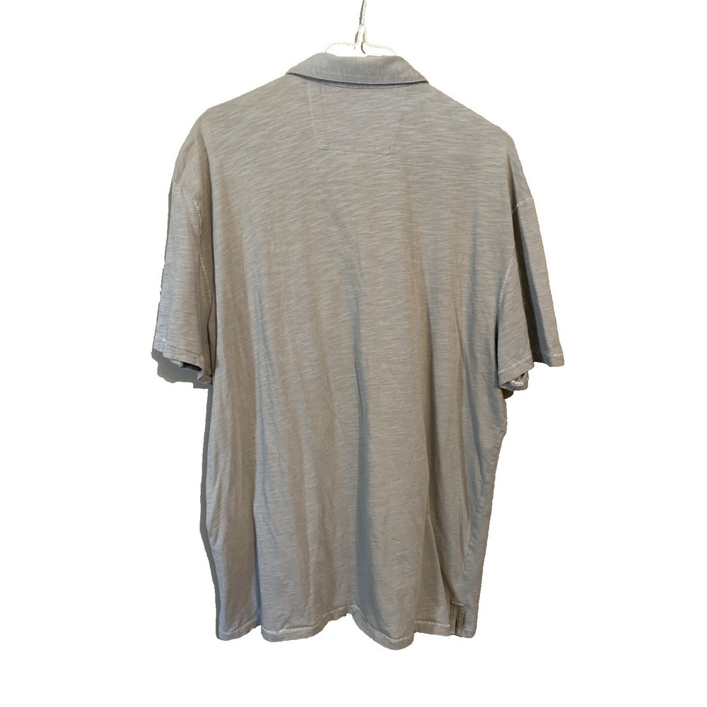 John Varvatos Mens Polo Shirt Knit Lightweight Grayscale Gray Peace Sign XL - Picture 7 of 16